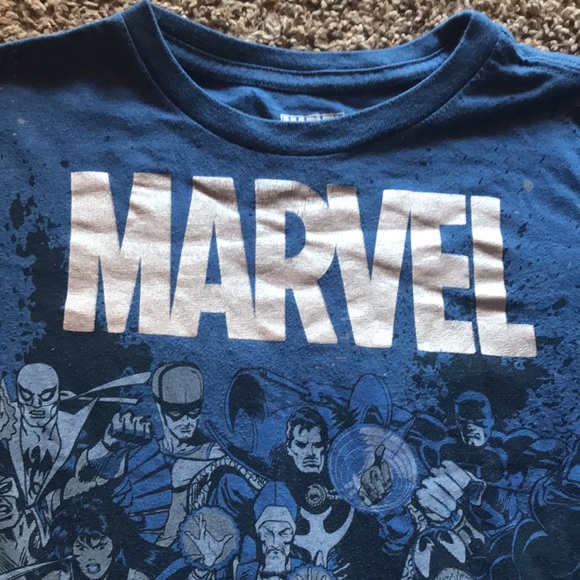 Marvels Deep Blue Boys Short Sleeves Marvels Charters Tee Shirt - Picture 2 of 6